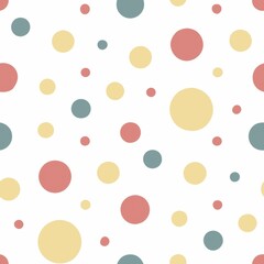 Aufkleber - Seamless patterns. Fabric pattern. Polka dots with different sizes. textile, Tile 
