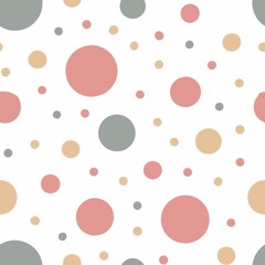 Wall Mural - Seamless patterns. Fabric pattern. Polka dots with different sizes. textile, Tile 