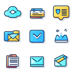 Poster - Modern vector icon set representing cloud computing, email, and security