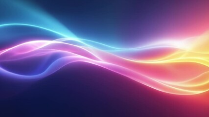 Poster - Smooth, colorful light waves flowing seamlessly across the screen. The vibrant gradients and luminous glow create a dynamic and captivating visual