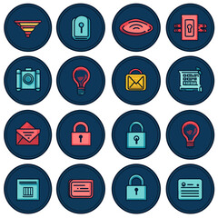 Poster - Cybersecurity Icons: Protection Elements, Network Safety, Data Privacy Set