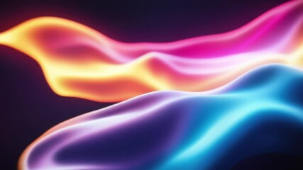 Poster - Smooth, colorful light waves flowing seamlessly across the screen. The vibrant gradients and luminous glow create a dynamic and captivating visual