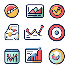 Poster - Data Analysis and Chart Icons Illustrating Growth and Progress Report
