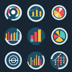 Poster - Colorful Diagram Collection: Data Analysis, Statistics, and Visualization