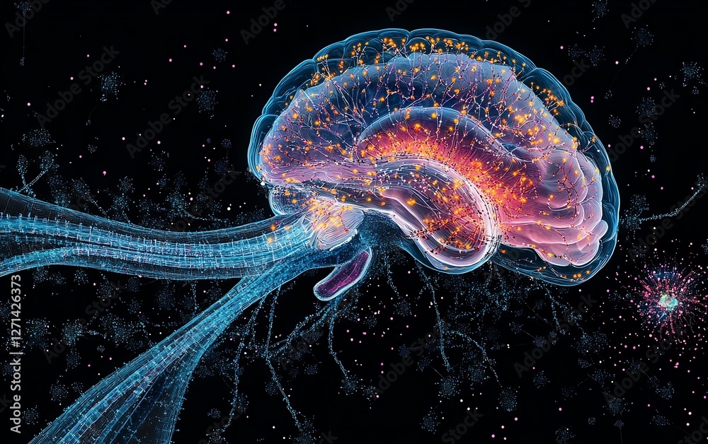 Visualization of brain anatomy highlighting shared knowledge Stock ...