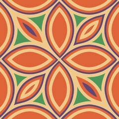 Poster - Seamless patterns. Fabric pattern. Retro 70s inspired abstract pattern. textile, Tile 