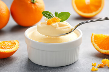 Wall Mural -  spoonful of orange mousse