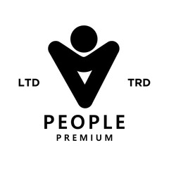 Leinwandbilder - People abstract letter A logo icon design