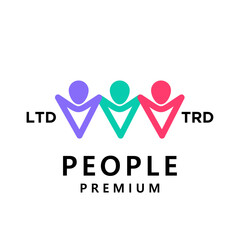 Leinwandbilder - People abstract letter A logo icon design