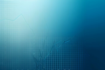 Poster - Abstract financial chart with blue gradient background illustrating market trends and data analysis