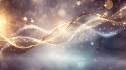 Glittering abstract light waves and bokeh background