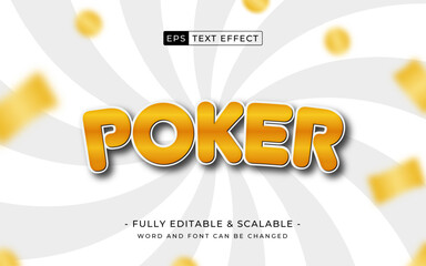 Poster - Poker editable text effect modern. casino games