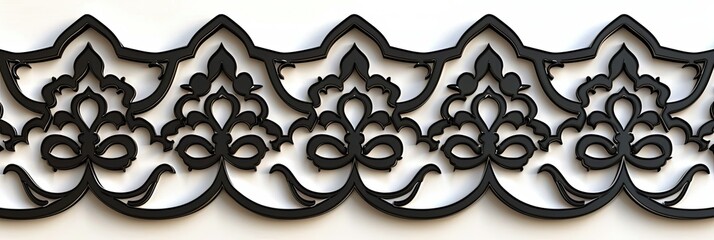 Wall Mural - Elegant Black And White Ornamental Border Design