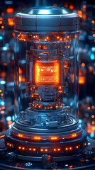 Poster - Futuristic Glowing Technology Cylinder