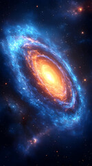 Wall Mural - Colorful Spiral Galaxy In Outer Space