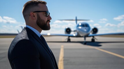 Businessman Airport Jet Success