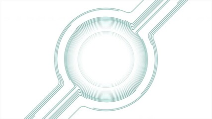 Aufkleber - Blue lines circles abstract futuristic tech background. Seamless looping minimal motion design. Video animation Ultra HD 4K 3840x2160