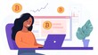 © Rasyid - Bitcoin Savings Account Interest Earnings Displayed on Screen with Growth Charts