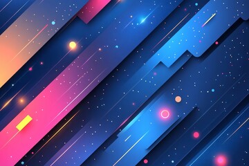 Poster - Abstract Blue Digital Network Background, Connecting Dots of Technology, Abstract blue background with diagonal lines and glowing dots, a modern vector design for a technology or business presentation