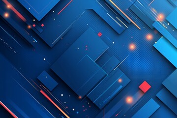 Poster - Abstract Blue Digital Network Background, Connecting Dots of Technology, Abstract blue background with diagonal lines and glowing dots, a modern vector design for a technology or business presentation