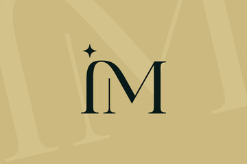 Poster - im or mi letter logo icon design. classic style luxury initials monogram.