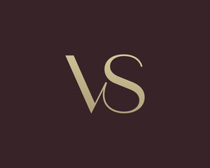Poster - vs letter logo icon design. classic style luxury initials monogram.