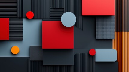 Wall Mural - Black and red background with a red square in the middle. Minimalistic background.