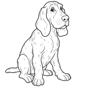 Dog line art vector on white background, Dog  icon.,  Dog vector and illustration on white background Ai Generated 