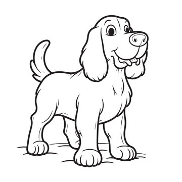 Dog line art vector on white background, Dog  icon.,  Dog vector and illustration on white background Ai Generated 