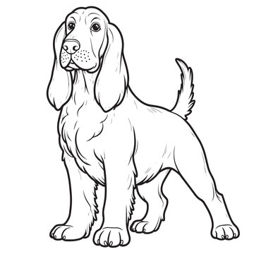 Dog line art vector on white background, Dog  icon.,  Dog vector and illustration on white background Ai Generated 