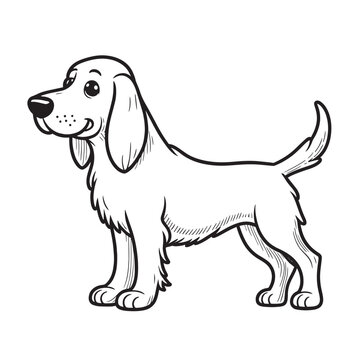 Dog line art vector on white background, Dog  icon.,  Dog vector and illustration on white background Ai Generated 