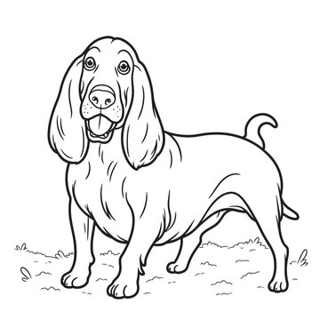 Dog line art vector on white background, Dog  icon.,  Dog vector and illustration on white background Ai Generated 