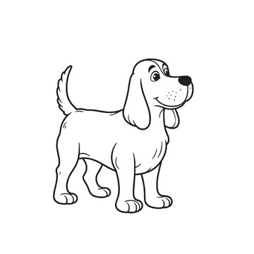 Dog line art vector on white background, Dog  icon.,  Dog vector and illustration on white background Ai Generated 