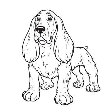 Dog line art vector on white background, Dog  icon.,  Dog vector and illustration on white background Ai Generated 