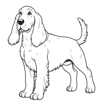 Dog line art vector on white background, Dog  icon.,  Dog vector and illustration on white background Ai Generated 