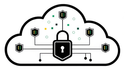 Poster - cloud computing system, Cloud computing network with secure data protection and encryption