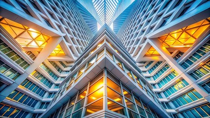 Poster - Abstract Architectural Lines: Light Background Chaos - Modern Building Design Stock Photo