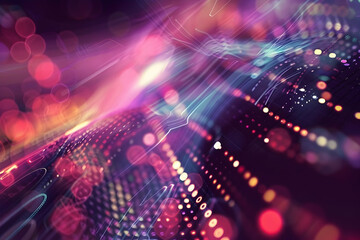 Poster - Abstract digital background with vibrant colors and light trails creating a dynamic atmosphere
