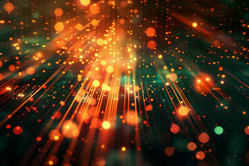 Poster - Vibrant abstract background with glowing particles and light rays creating a dynamic atmosphere (1)