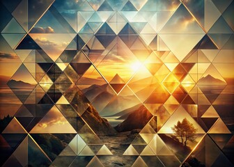 Poster - Abstract Earth Tones Geometric Overlap - Surreal Art Photography