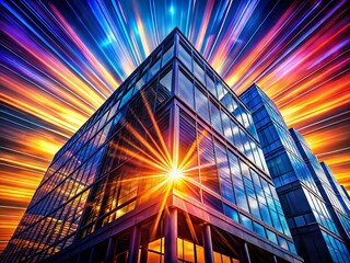 Poster - Abstract Fractal Burst Architectural Background - Modern Building Design