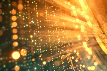 Poster - Abstract background with glowing particles and light trails creating a dynamic, vibrant atmosphere