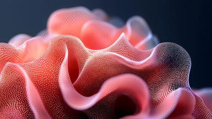 Wall Mural - Abstract coral-like form, glowing red, dark background, science concept