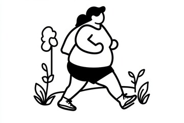 Poster - A clean minimalist icon of a person running, symbolizing an active and fit lifestyle