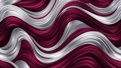 Wall Mural - wavy and swirled maroon and silver brush strokes pattern background