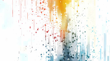 Poster - Vibrant abstract design featuring colorful drips and splashes against a white backdrop
