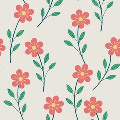 Poster - Seamless patterns. Fabric pattern. Watercolor flowers on a light background. Textile, Tile 