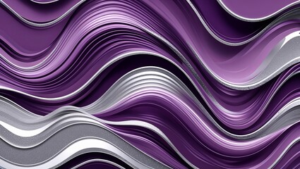 Wall Mural - wavy and swirled plum and silver brush strokes pattern background