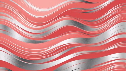 Wall Mural - wavy and swirled salmon and silver brush strokes pattern background