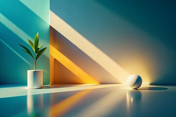 Poster - Abstract Light and Shadow Play: Smooth White Surface Background Texture